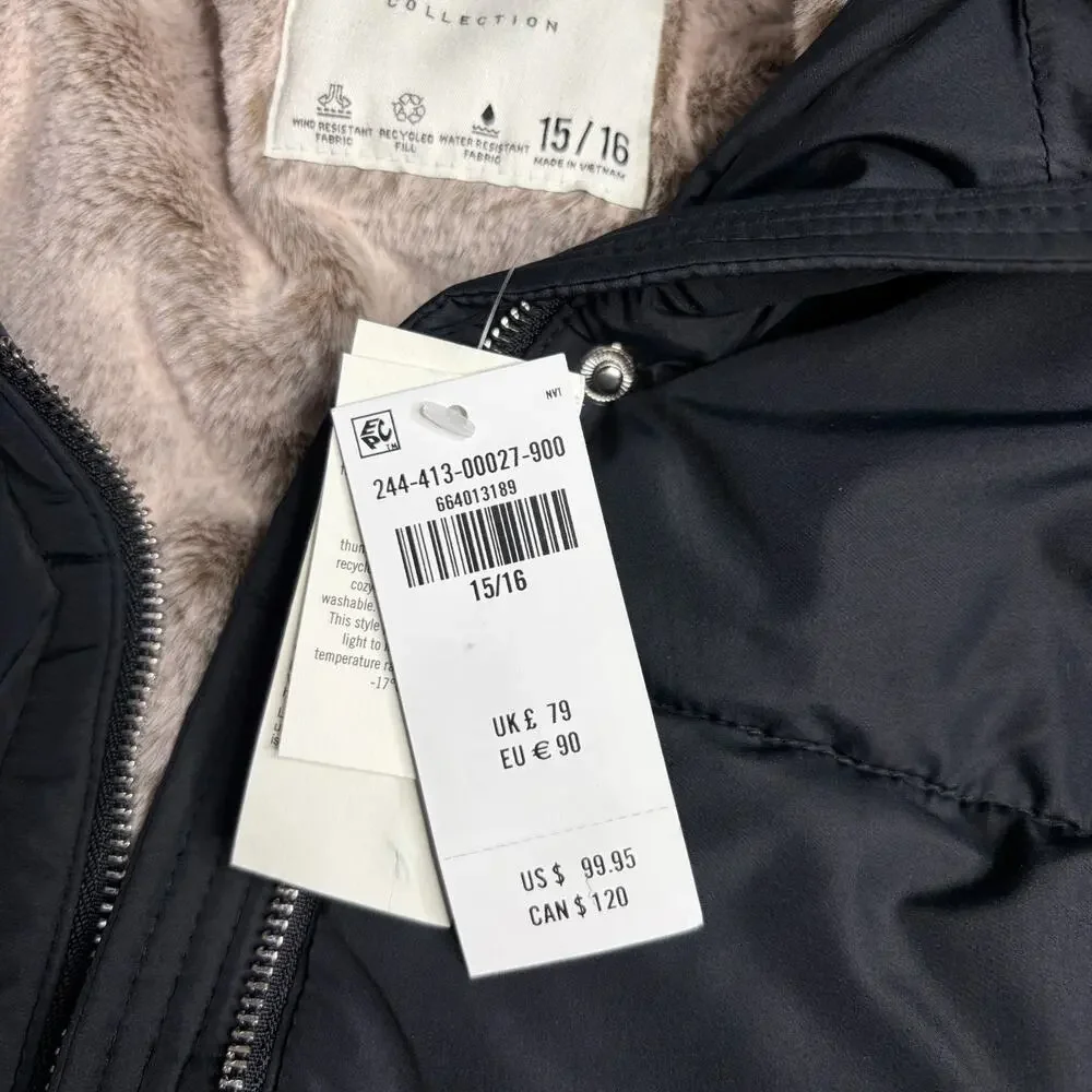 Abercrombie & Fitch Kids Ultra Puffer Jacket black size 15/16 NWT